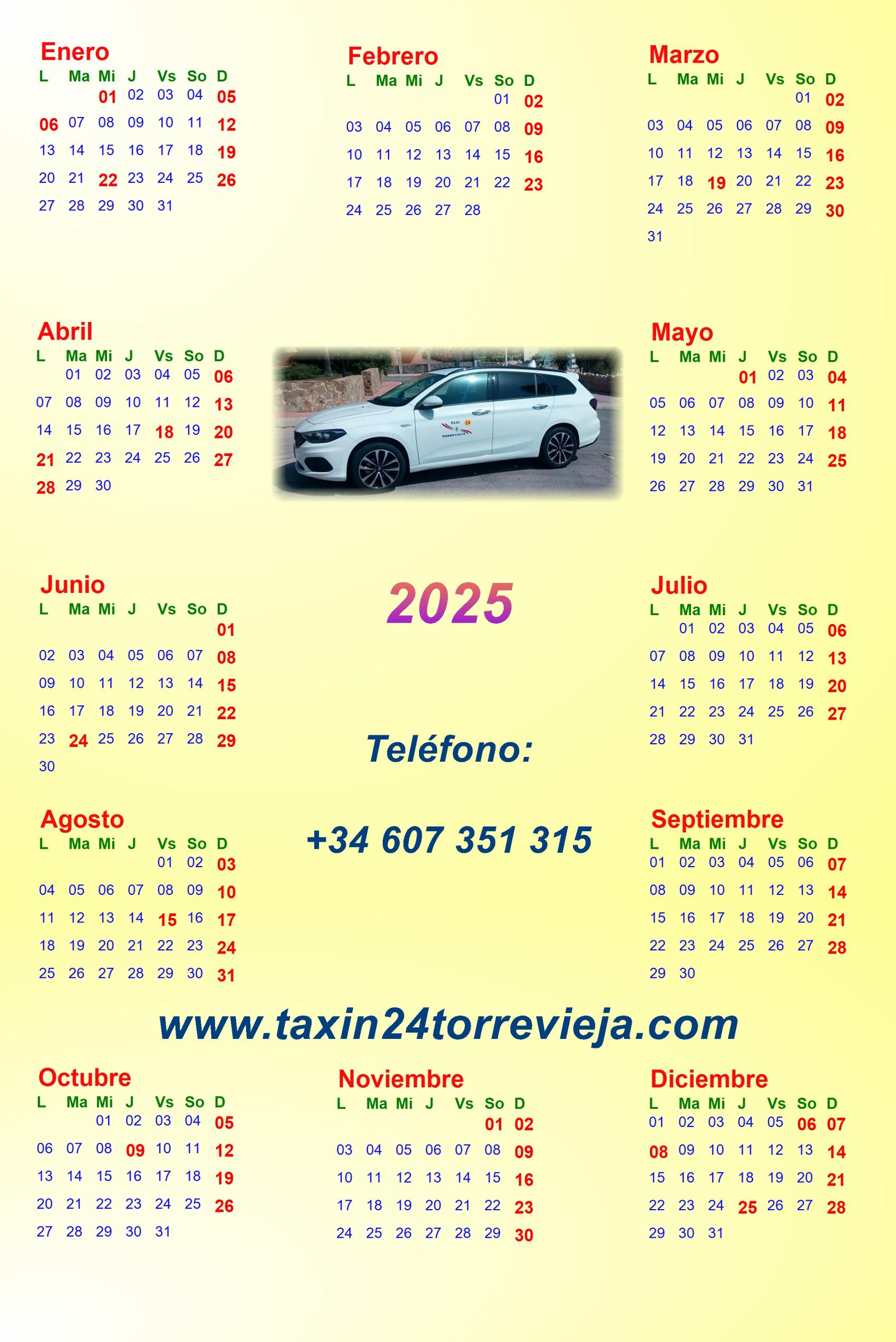 Calendario laboral comunidad Valenciana Torrevieja Taxi
